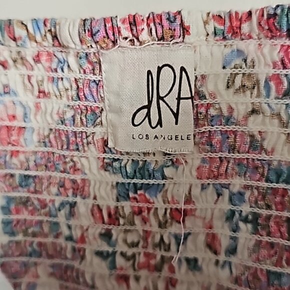 Set DRA Los Angeles cottonlinen floral button smocked long crop and midi skirt - Picture 4 of 10